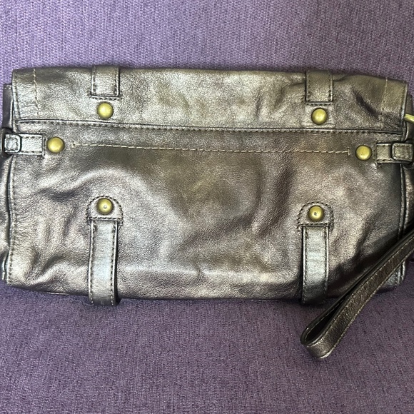 12707 Coach Garcia Bronze Leather Clutch Wristlet Bag - Picture 3 of 4